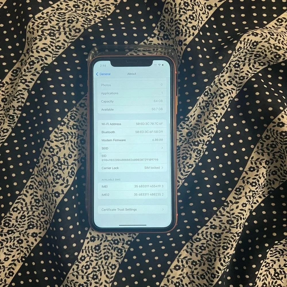 Apple iPhone XR - 64 GB -Coral (Straight Talk) Custom Mirror Silver Chrome Back